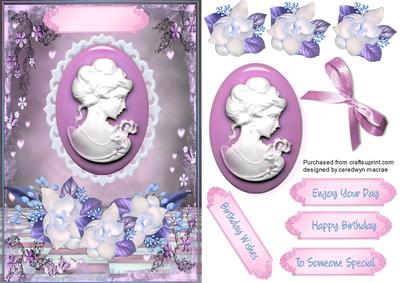 Pale Lilac Cameo and Magnolias
