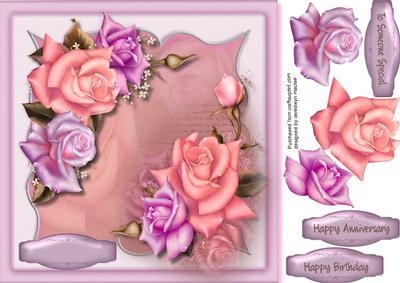Lovely Peach Roses in Kadair Frame 