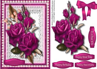 Lovely Deep Cearise Rose in a Pearl Frame 