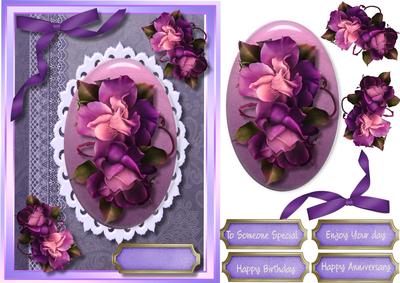Beautiful Autumn Roses in a Ornate Frame 