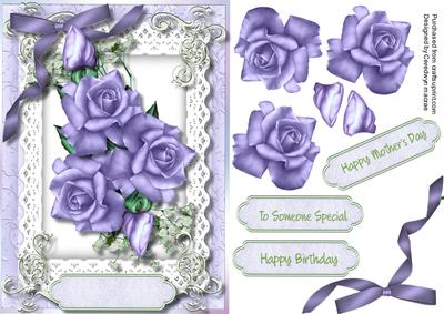 Lovely Lilac Roses on Babys Breath