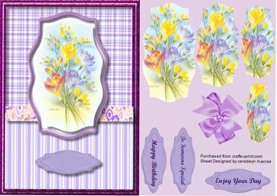 Lovely Pyramid Freesias in Bracket Frame 