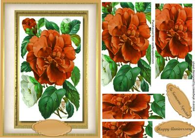 Lovely Russet Roses on Gold ( Pyramid )