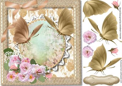 Lovely Butterfly's and Roses