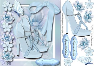 Lovely Blue Dancing Shoes and Magnolias 