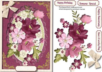 A5 Lovely Roses in a Oval Plaque