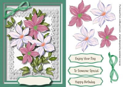 Lovely Clamatas on Lace and Green 