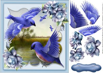 Lovely Bluebirds of Happines