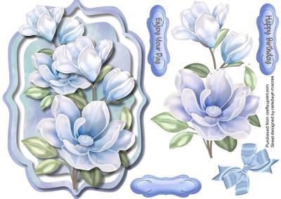 Lovely Bracket with Soft Blue Magnolias 
