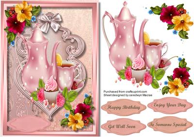 Lovely Petunia and Pink Teaset 