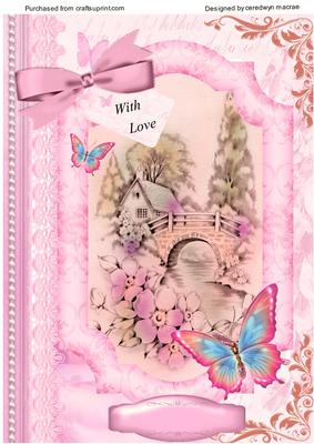 Lovely Country Scene with Love and Butterflys 