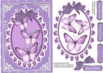 Lovely Trailing Butterflies in Lilac