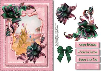 Lovely Green Autumn Roses and Scene 