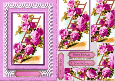 Lovely Deep Pink Roses Topper and Pyramid