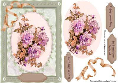Lovely Vintage Roses in a Pearl Frame