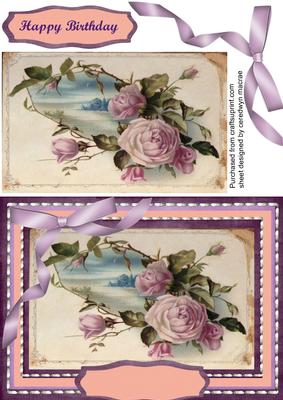 Beautiful Lilac Roses and Night Scene 