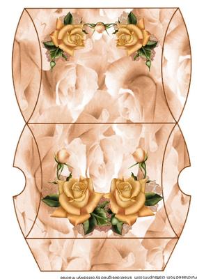 Lovely Yellow Roses on Cream Pillow Box 
