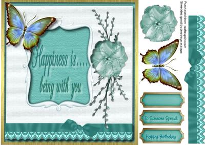 Happiness - is Being with You, (teal )