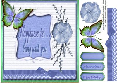 Happiness  - is Being with You , (blue)