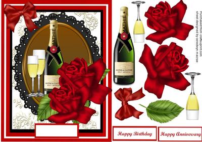 Celebration Roses and Champagne 