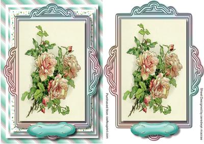 Lovely Roses in a Art Decko Frame 