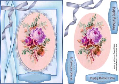 Lovely Tapestry Rose on Lace and Pearls 