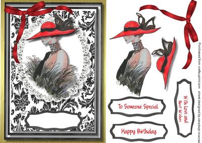Elegant Lady in a Red Hat 