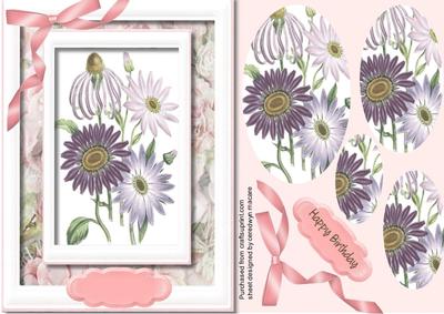 Beautiful Flowers in a White Frame ,( Pyramid )