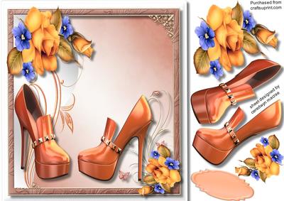 Lovely Golden Shoes and Roses 