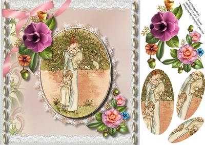 Beautiful Vintage Mother and Children