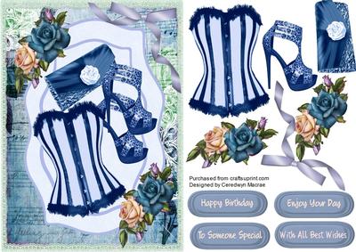 Lovely Blue Bask and Roses 