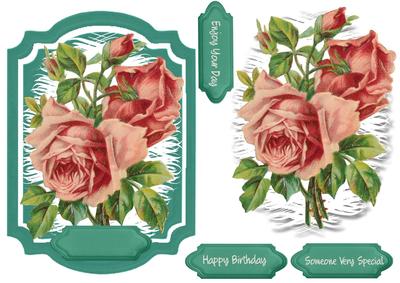 Lovely Pink Rose on a Ornate Bracket 