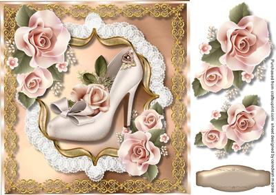 Champagne Roses and Shoe 