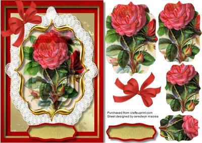 Beautiful Red Rose in a Bracket Pyramid 