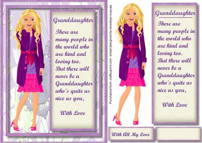 Beautiful Granddaughter with Verses 