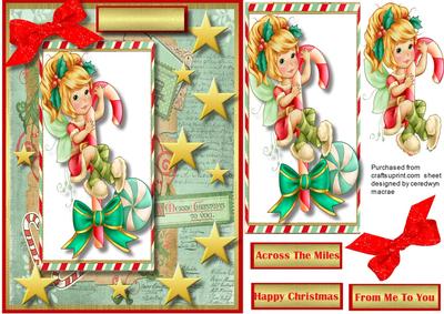 Lovely Christmas Fairy on a Candy Cane 