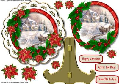 Lovely Christmas Plate and Scene 