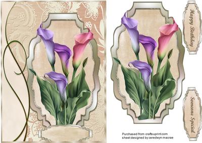 Lovely Calla 's in a Ornate Plaque