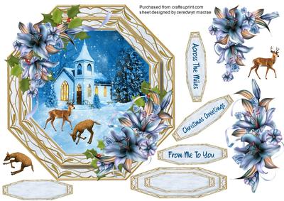 Beautiful Octagonal Church with Stags and Lilles