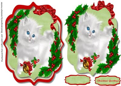 Lovely Christmas Kitty in a Bracket Frame 