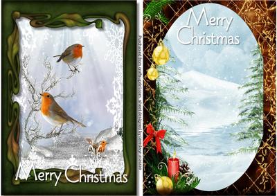 Two Lovely Snow Scene Toppers