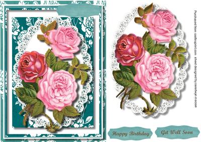 Beautiful Roses on a Lace Mat 