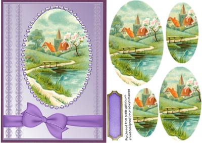 Beautiful Scene in a Lilac Pearl Frame 