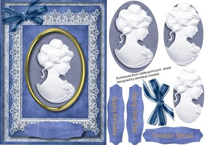Lovely Cameo Lady in Blue 