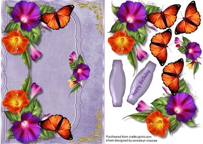 Lovely Envelope Card with Morning Glory 