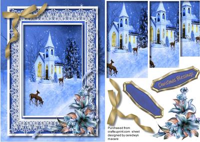 A5 Lovely Christmas Scene Pyramid
