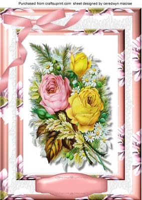 Lovely Roses in a Flower Frame .