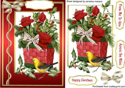 Beautiful Basket of Christmas Flowers 