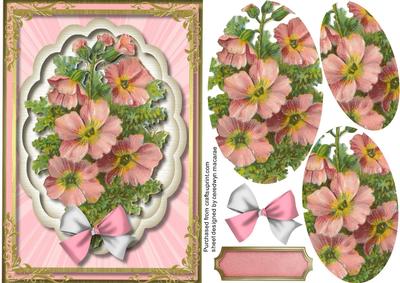 Lovely Pink Flowers in a Scalloped Frame 
