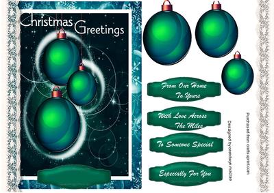 Lovely Christmas Baubles in Green 